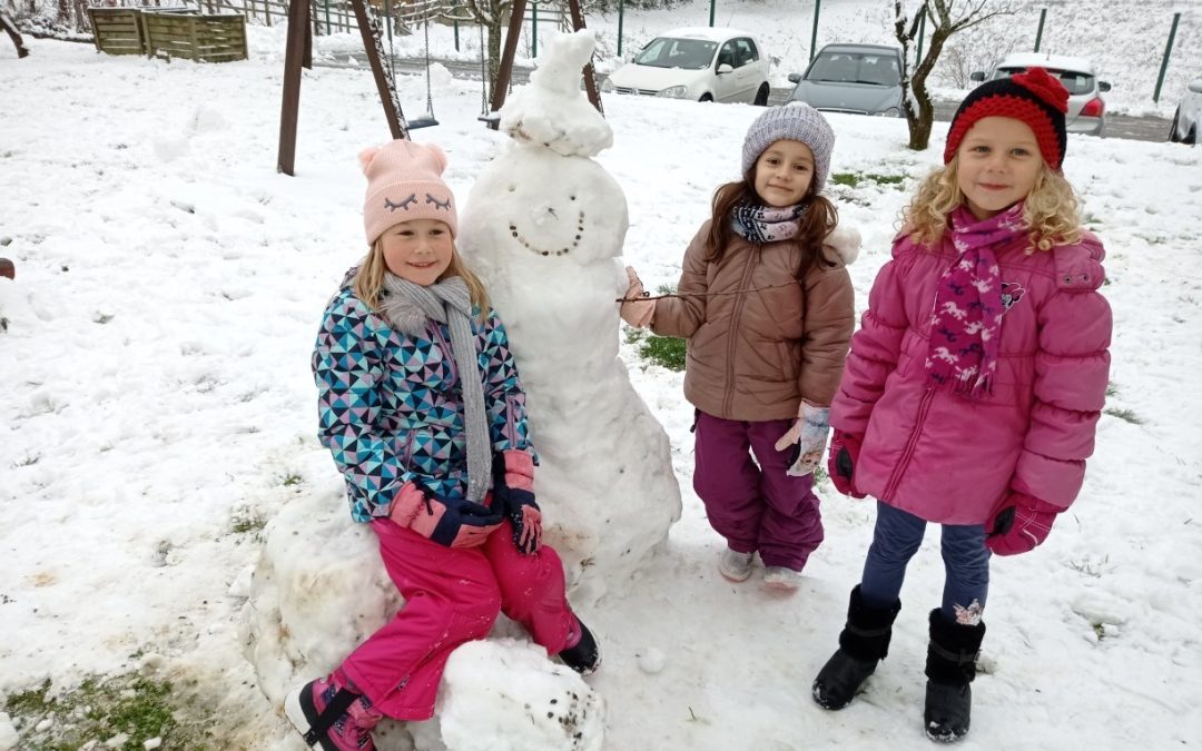 Zapadel je prvi sneg, Podružnična šola Adlešiči