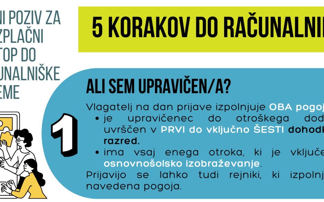 30. 9. 2024 – zadnji dan oddaje vloge za brezplačni dostop do računalniške opreme